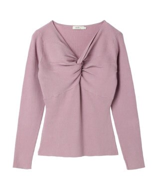 earth music&ecology ツイストリブラメニットプルオーバー Pink