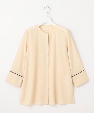 自由区 S 【2WAY・洗える】コードエンブロイダリー襟付き ブラウス シャンパンベージュ