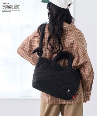 ROOTOTE 8450【スヌーピー】IP.ミディアム.キルト.ピーナッツ-0N 03：マットブラック