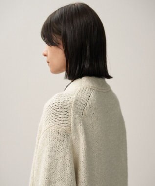 ATON SILK TAM | Vネックカーディガン OFF WHITE
