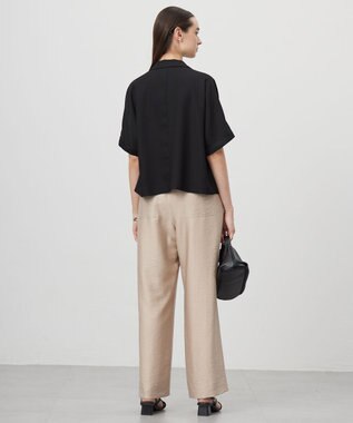 ICB 【UVケア・接触冷感・速乾・防シワ・洗える】 FluidBackSatin クロップドジャケット ブラック系