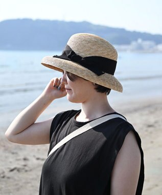 石田製帽 細麦ストローハット カサブランカ ナチュラル