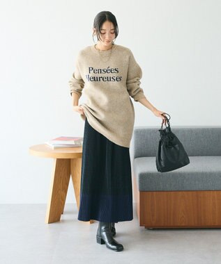 CRAFT STANDARD BOUTIQUE 配色チェックプリーツスカート Black watch green