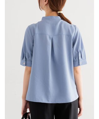 Te chichi 【WEB限定カラーあり】フロントレース5分袖ブラウス ブルー