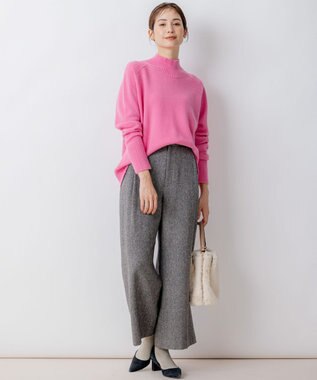 組曲 S ネコアシツィード ワイドパンツ グレー系