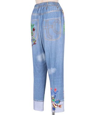 tsumori chisato SLEEP ツモリチサト ボトムス 長ズボン ルームウエア 綿100%(本体) ミニ裏毛素材 レディース UOX544 /ワコール ブルー