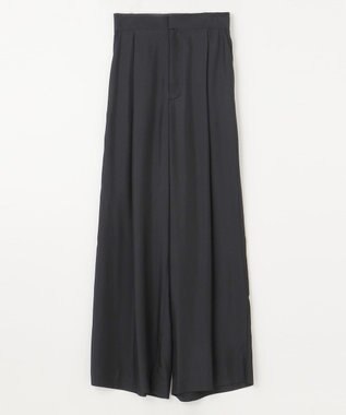 NAVE 【ReNAVE・セットアップ可/洗える/UVケア/接触冷感】フィブリルシャンブレー ワイドパンツ ブラック系