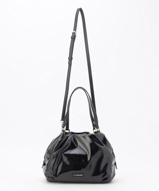 LA BAGAGERIE ソフトエナメル2WAYハンドバッグ Mサイズ ブラック