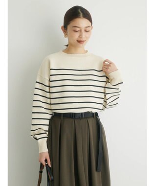 Green Parks ・ｎｏｖｅｍ９　ボーダーエアーニットプルオーバー Ivory