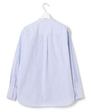 23区 【洗える】CANCLINI バンドカラー シャツ サックスブルーストライプ