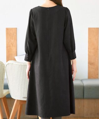 Tiaclasse 【洗える】ピーチスキンAラインワンピース チャコールグレー