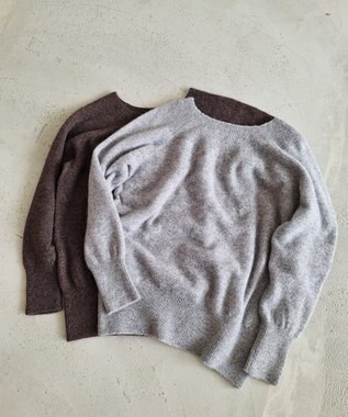 TOQUE 〈大草直子さんアドバイザー〉ベビーアルパカ×ウール縮絨ニットラグランスリーブ グレー