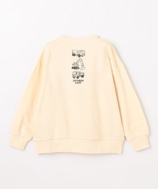 ANY KIDS 車プリント 裏毛トレーナー アイボリー