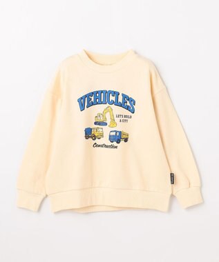 ANY KIDS 車プリント 裏毛トレーナー アイボリー