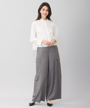 自由区 L 【洗える】テンセルツィルカーゴ パンツ グレー