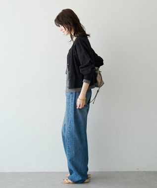YECCA VECCA 2wayレイヤードクルーネックカーディガン Black