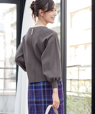 Tiaclasse 【安田美沙子さん着用・新色追加・洗える】ボリュームパフスリーブニット チャコールグレー