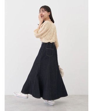 earth music&ecology フラワーレースブラウス Beige