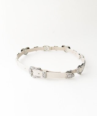 WEGO Lハートコンチョデザインベルト オフホワイト