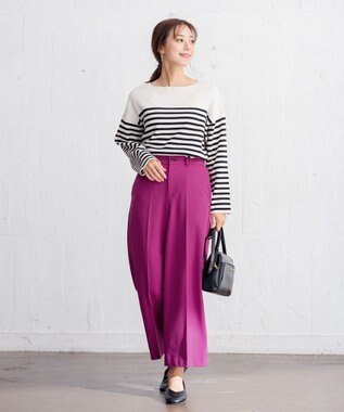 ANY 【ウエストゴム/ストレッチ/裏起毛】シークレットウォーム　ワイド パープル