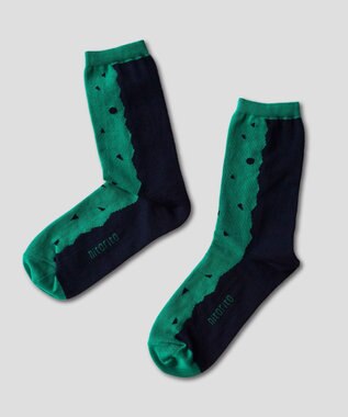 nitorito 【UNISEX】米沢オリジナル柄 mountain&moon 靴下 navy