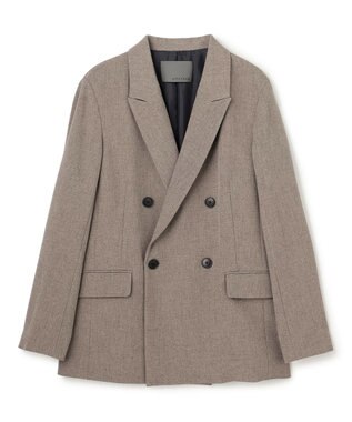 uncrave ウォッシャブルウールライクツイル ジャケット シャンブレーチャコール