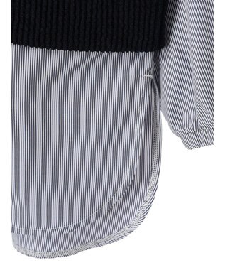 Green Parks ニットソードッキングチュニック Stripe