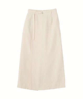 CRAFT STANDARD BOUTIQUE リネンライクラップ風スカート Ivory