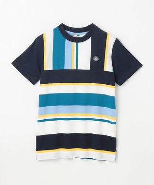 J.PRESS KIDS 【140-170cm】50/2 マルチボーダー Tシャツ ネイビー系1