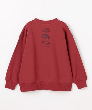 ANY KIDS 車プリント 裏毛トレーナー ボルドー