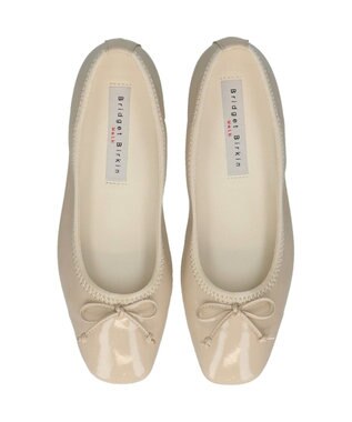Bridget Birkin ＜3E＞【Bridget Birkin Walk】シンプルリボンバレエパンプス ライトベージュエナメル