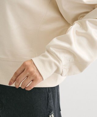 Green Parks サテンボンディングＺｉｐカーディガン Ecru