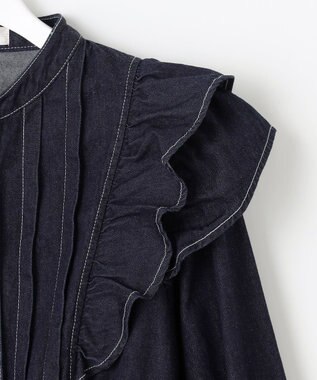 Feroux デニムミディ ワンピース ネイビー系