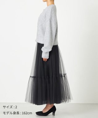 NAVE 【Nave・洗える】ラメニット カーディガン シルバー系