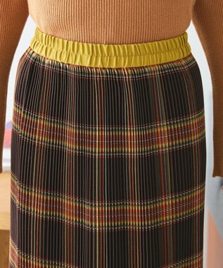 CRAFT STANDARD BOUTIQUE 配色チェックプリーツスカート Orange