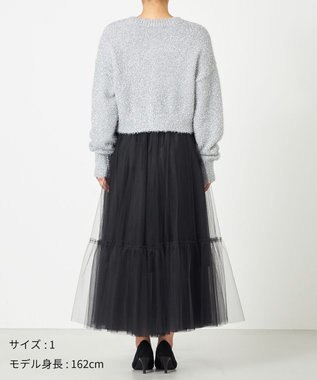 NAVE 【Nave・洗える】ラメニット カーディガン シルバー系