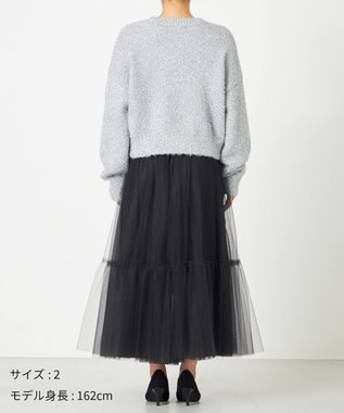 NAVE 【Nave・洗える】ラメニット カーディガン シルバー系