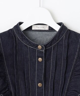 Feroux デニムミディ ワンピース ネイビー系