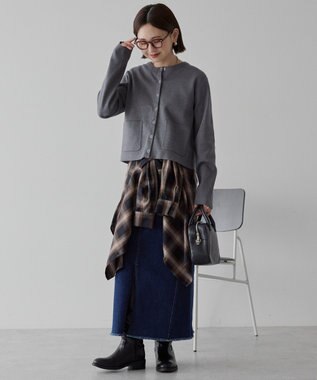 AMERICAN HOLIC バイパチリングドットニットカーディガン Gray Mixture