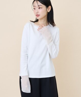 AMERICAN HOLIC 袖チュールレイヤードプルオーバー Off White