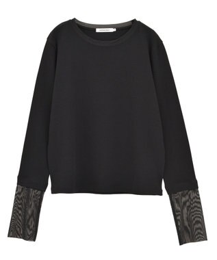 AMERICAN HOLIC 袖チュールレイヤードプルオーバー Black