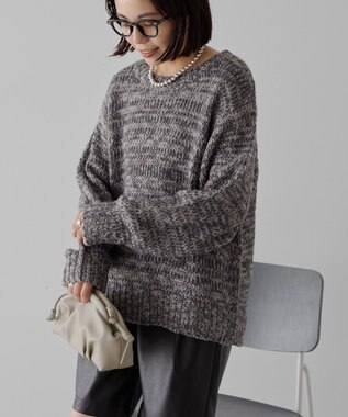 AMERICAN HOLIC メランジルーズニットプルオーバー Charcoal Gray