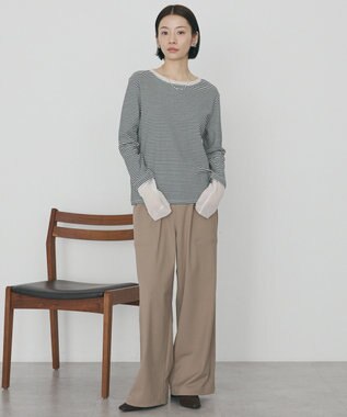 AMERICAN HOLIC 袖チュールレイヤードプルオーバー Border