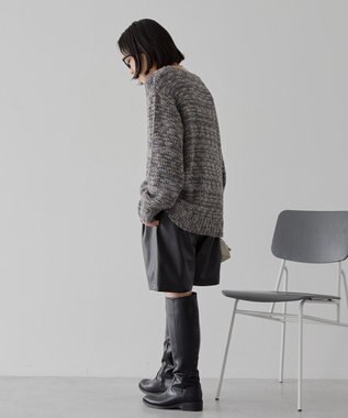 AMERICAN HOLIC メランジルーズニットプルオーバー Charcoal Gray