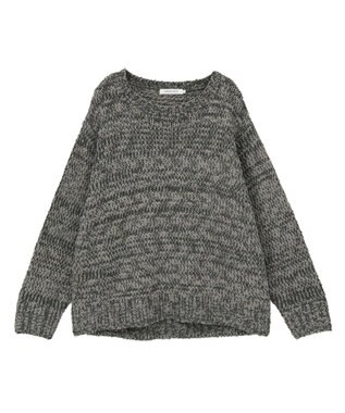 AMERICAN HOLIC メランジルーズニットプルオーバー Charcoal Gray