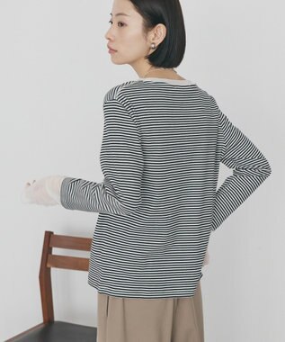 AMERICAN HOLIC 袖チュールレイヤードプルオーバー Border