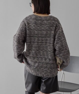 AMERICAN HOLIC メランジルーズニットプルオーバー Charcoal Gray