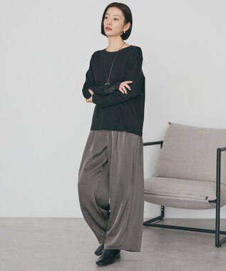 AMERICAN HOLIC 袖チュールレイヤードプルオーバー Black