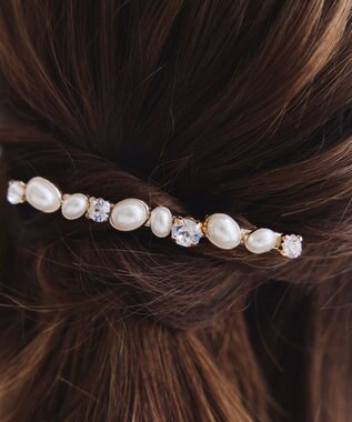 Tiaclasse ストーン＋パール　ワンロウバレッタ オフホワイト