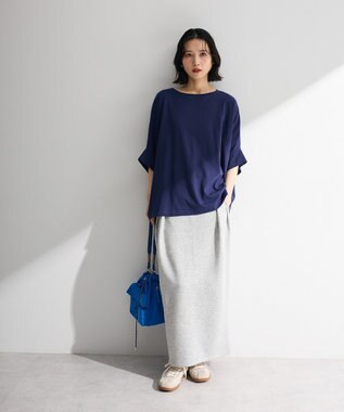 Green Parks 冷やっとすずやかドルマンプルオーバー Navy